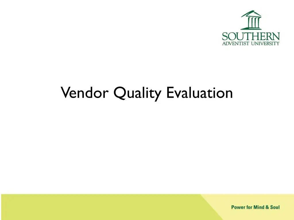 vendor quality evaluation