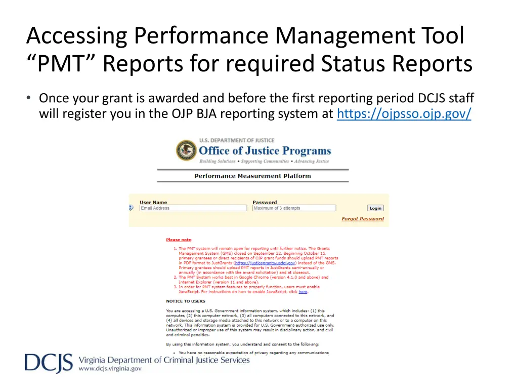 accessing performance management tool pmt reports