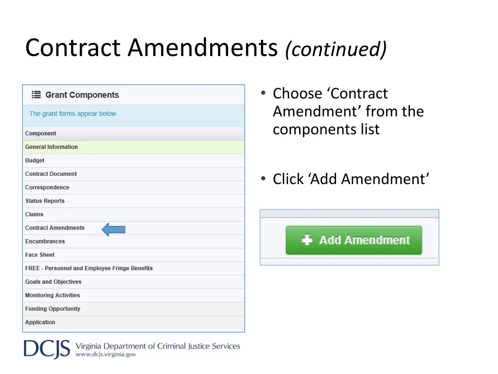 contract amendments continued