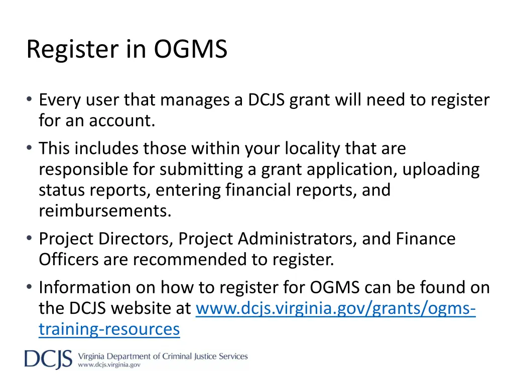 register in ogms