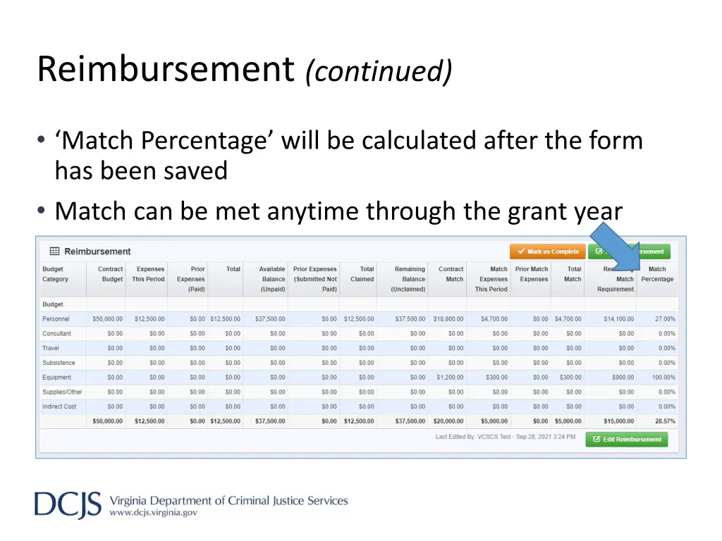 reimbursement continued