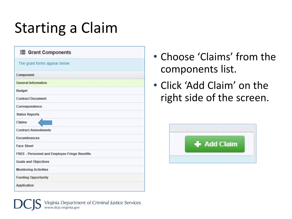 starting a claim