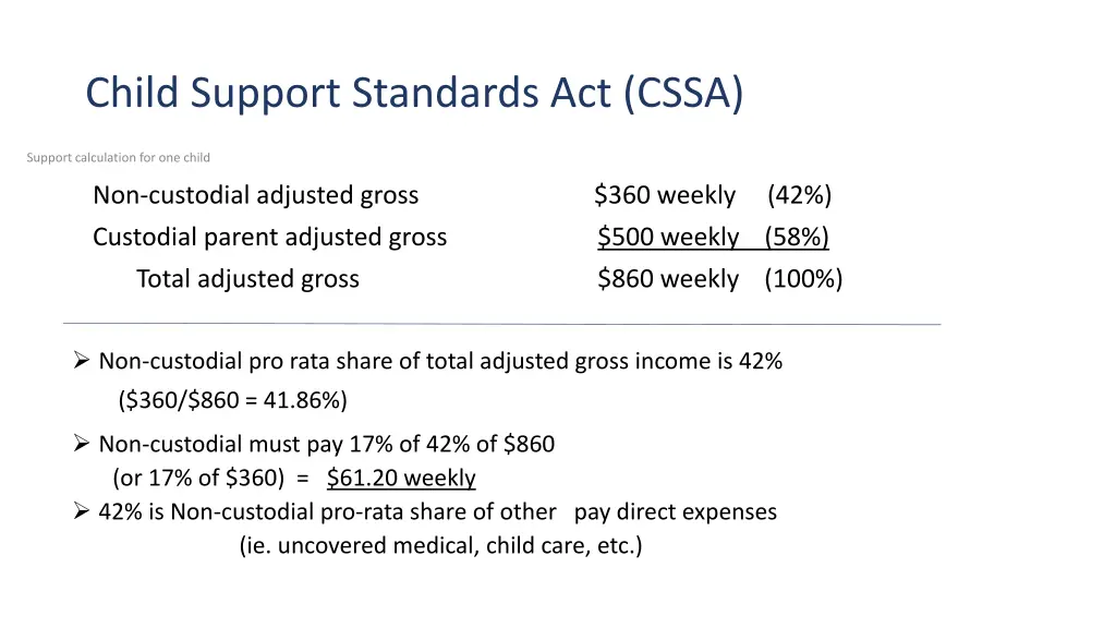 child support standards act cssa 1