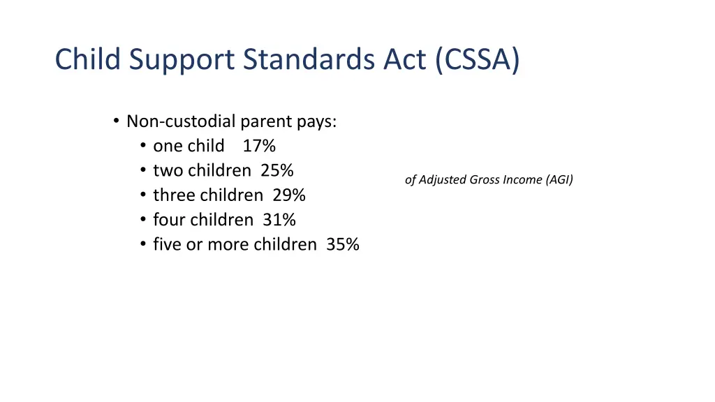child support standards act cssa
