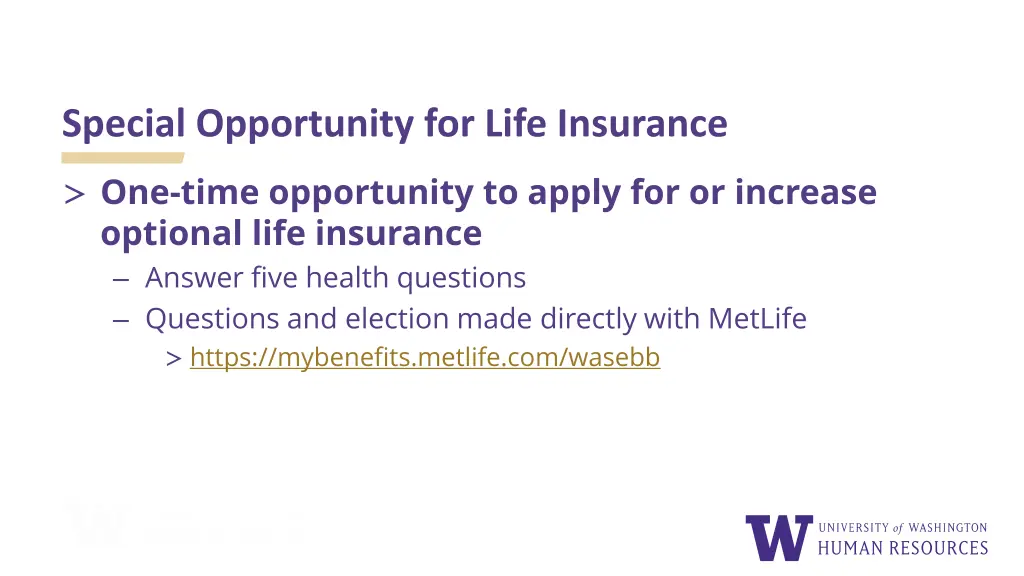 special opportunity for life insurance