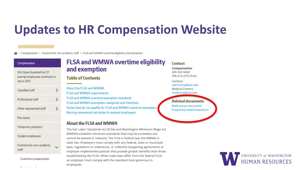 updates to hr compensation website