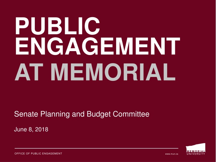 public engagement at memorial
