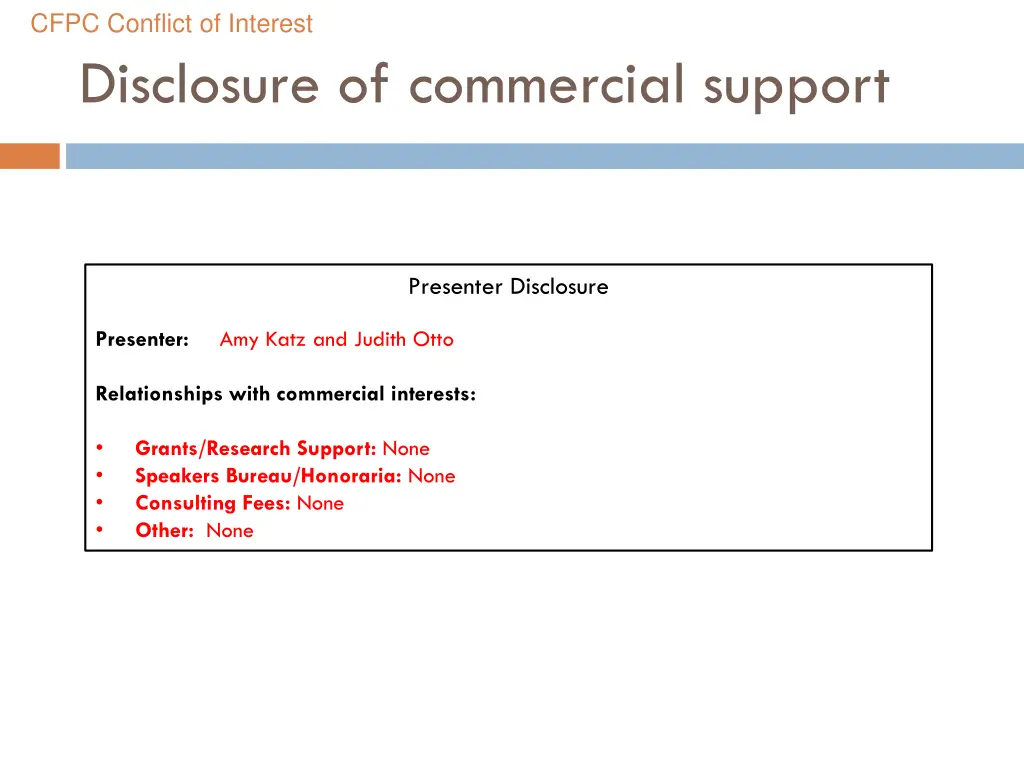 cfpc conflict of interest