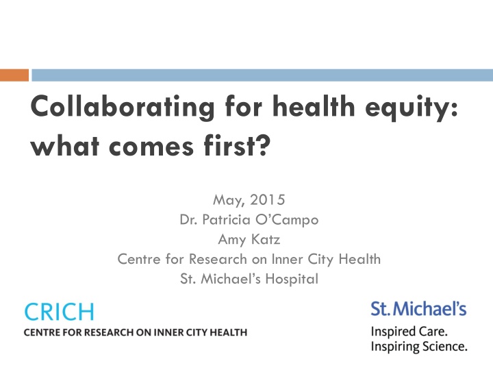 collaborating for health equity what comes first