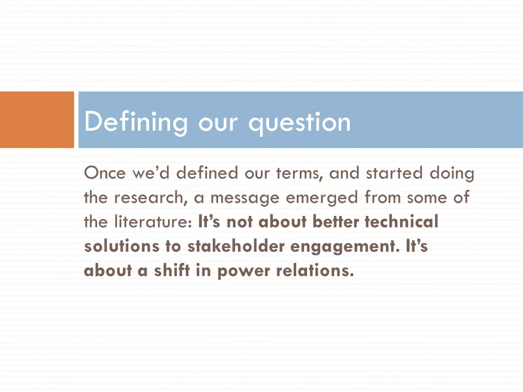 defining our question