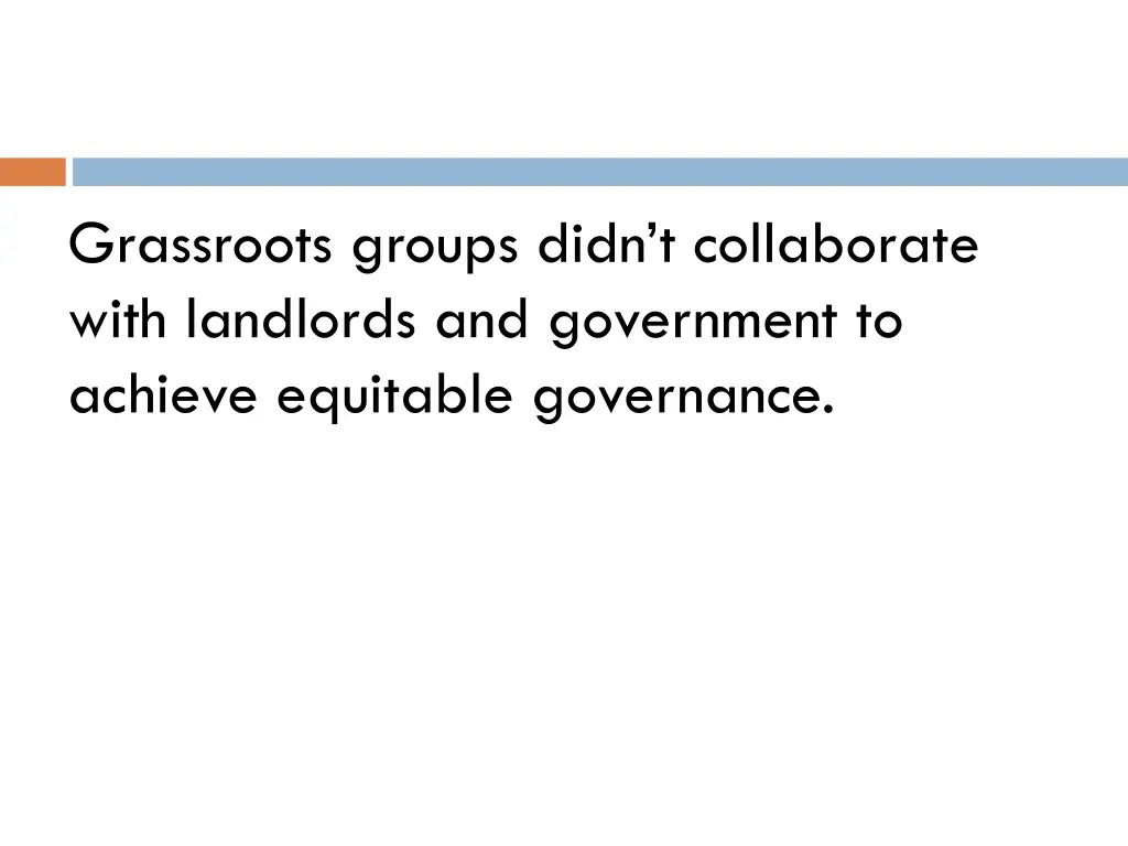 grassroots groups didn t collaborate with