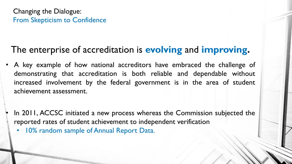 changing the dialogue from skepticism 1