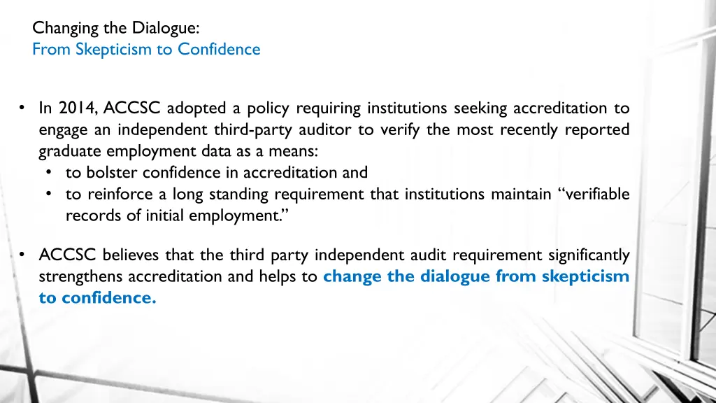 changing the dialogue from skepticism 2