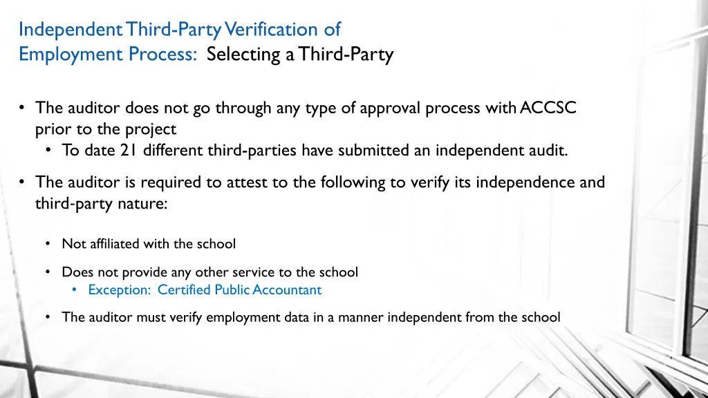 independent third party verification 1