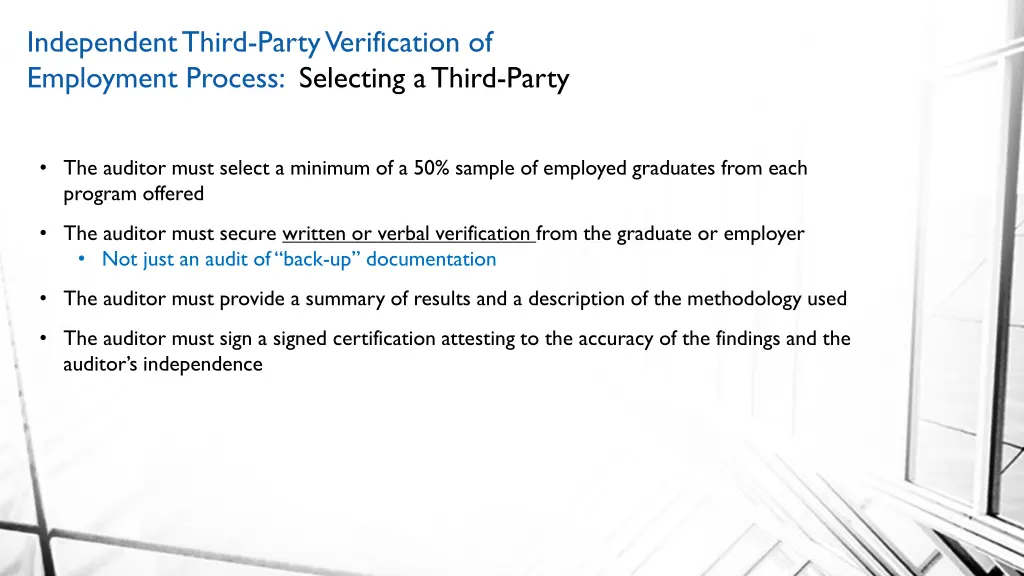 independent third party verification 2