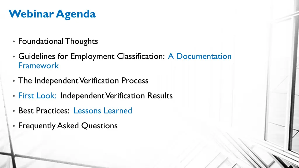 webinar agenda