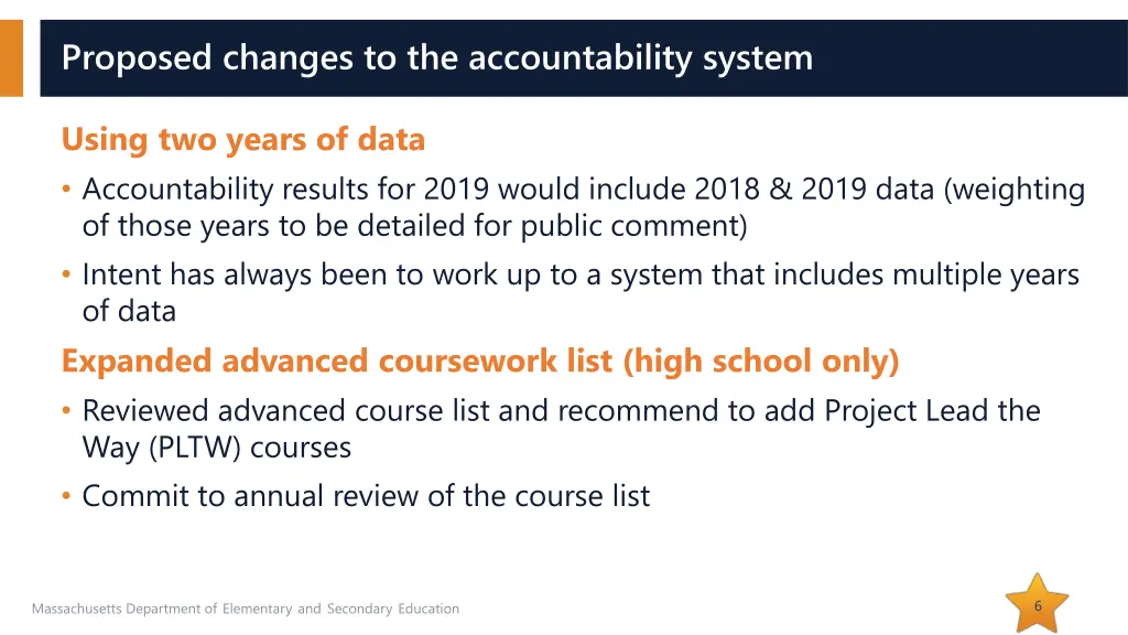 proposed changes to the accountability system 2