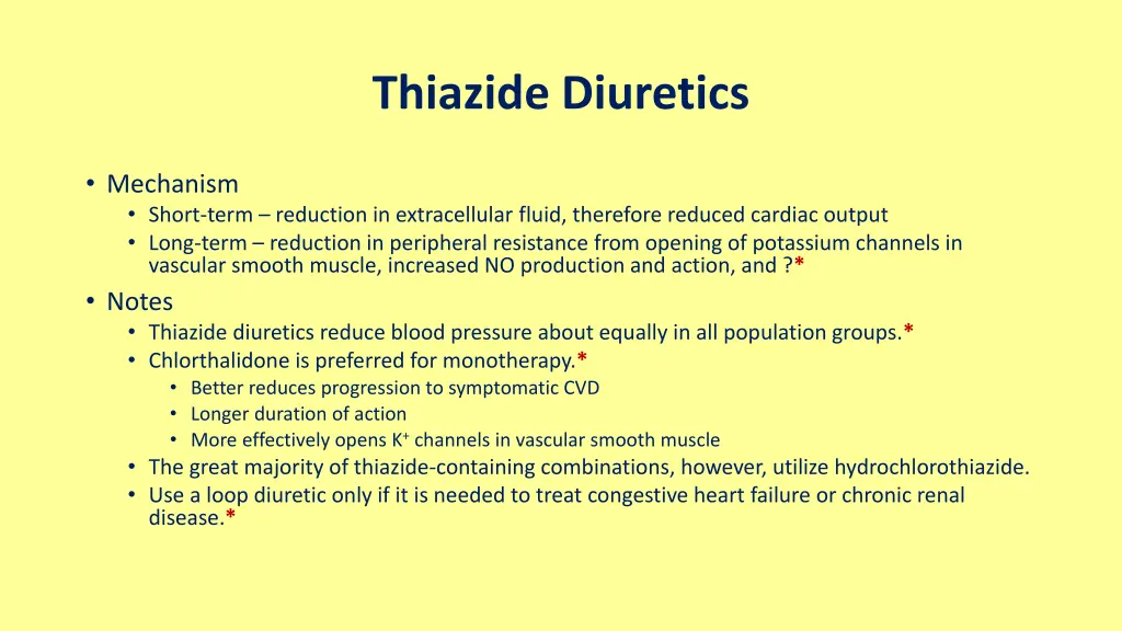 thiazide diuretics