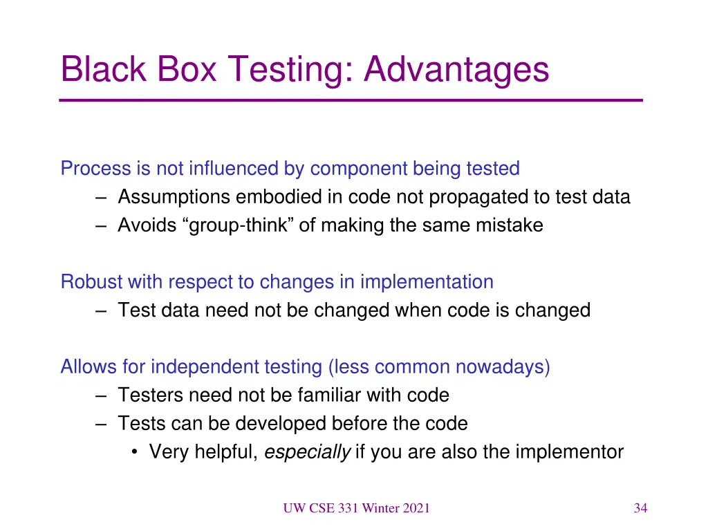 black box testing advantages