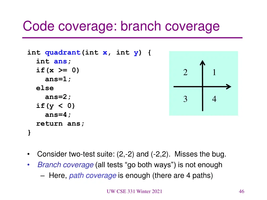 code coverage branch coverage