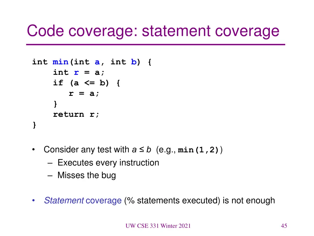 code coverage statement coverage