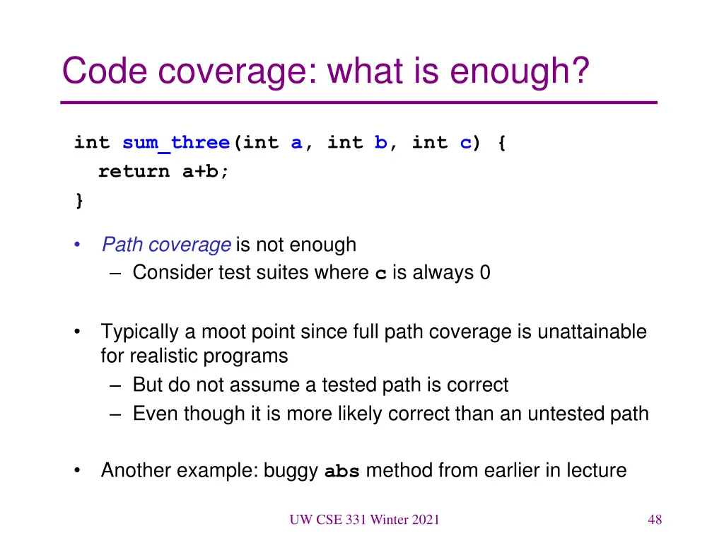 code coverage what is enough