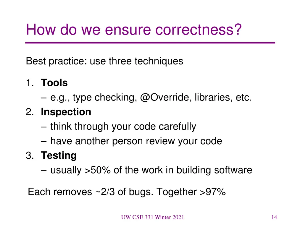 how do we ensure correctness