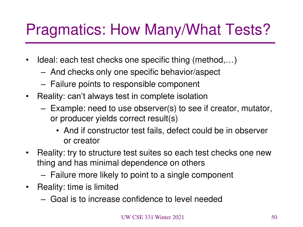 pragmatics how many what tests