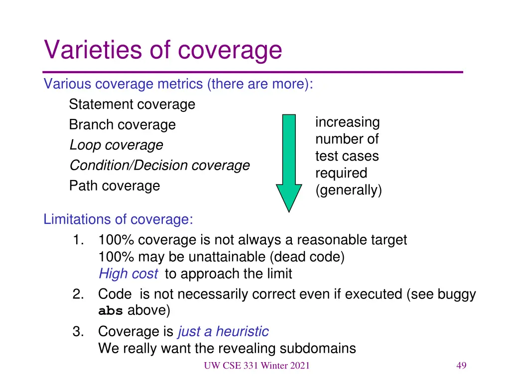 varieties of coverage
