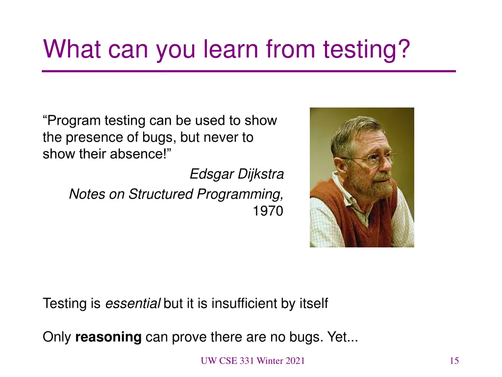what can you learn from testing