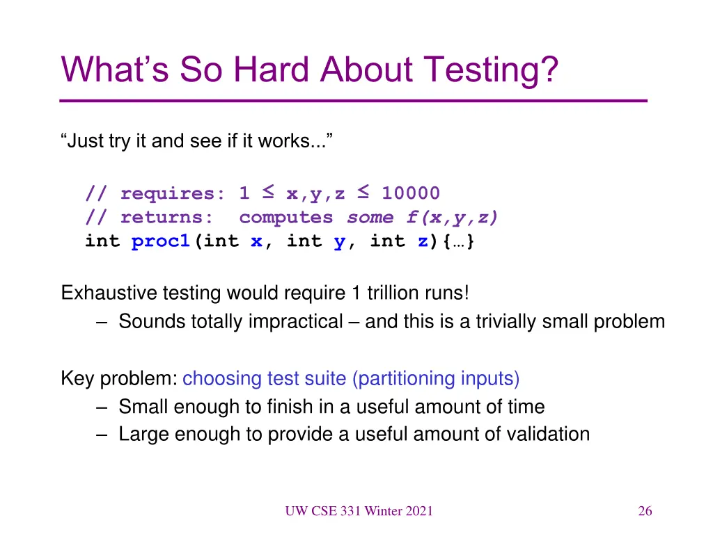 what s so hard about testing