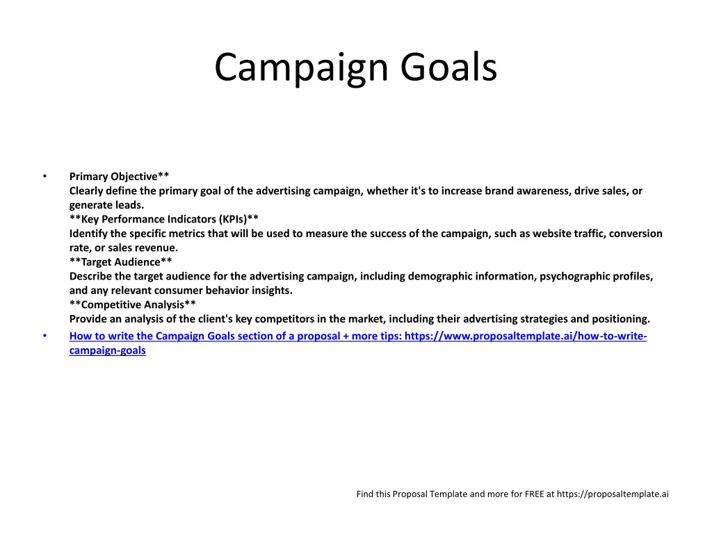 campaign goals