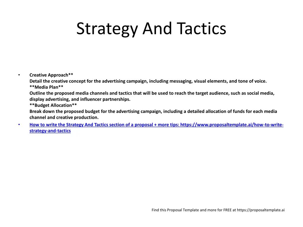 strategy and tactics