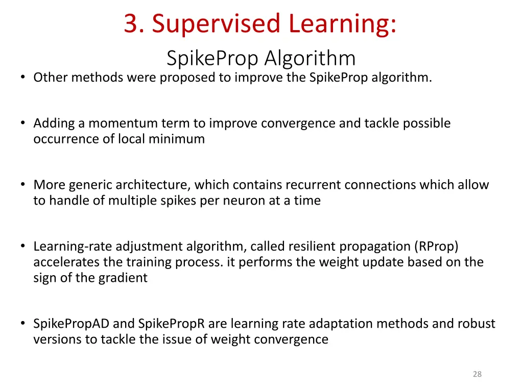3 supervised learning spikeprop algorithm 2