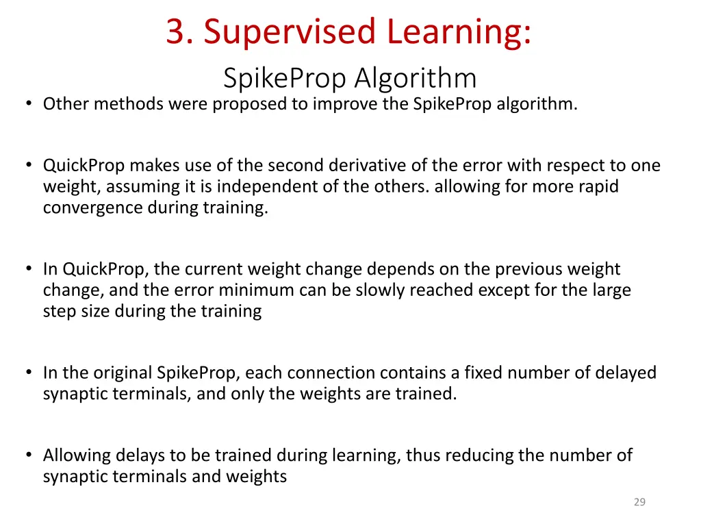 3 supervised learning spikeprop algorithm 3