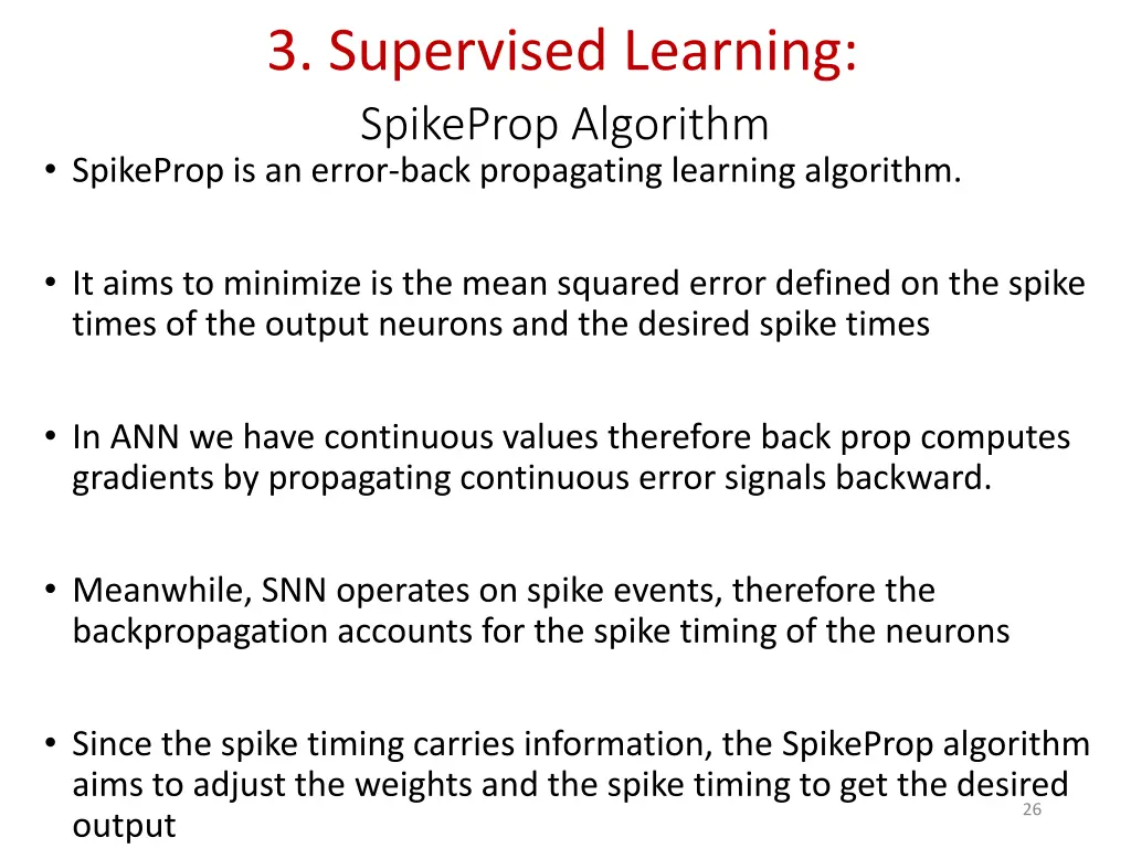 3 supervised learning spikeprop algorithm