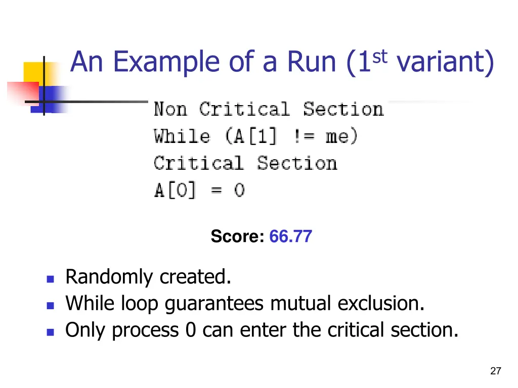 an example of a run 1 st variant 1