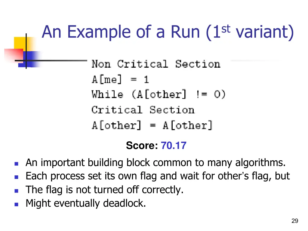 an example of a run 1 st variant 3