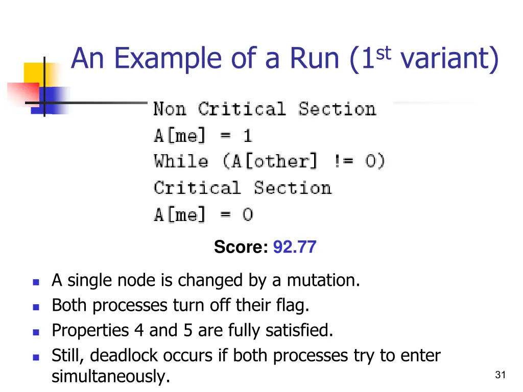 an example of a run 1 st variant 5