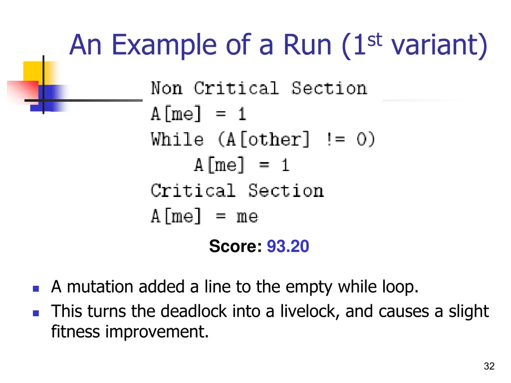an example of a run 1 st variant 6