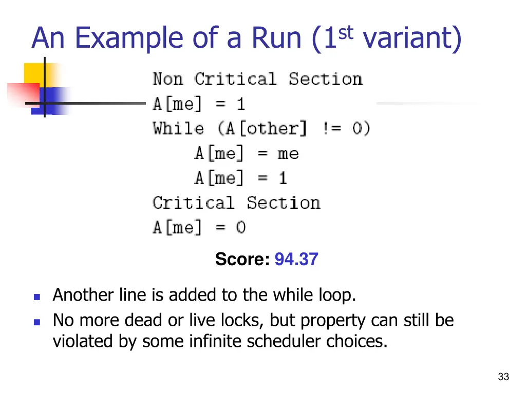 an example of a run 1 st variant 7