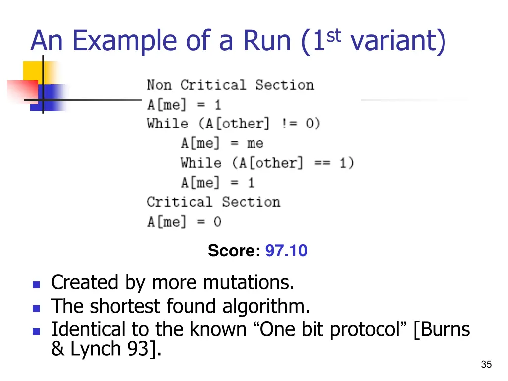 an example of a run 1 st variant 9