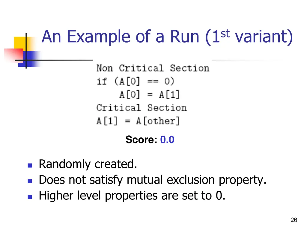 an example of a run 1 st variant