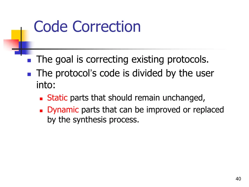 code correction