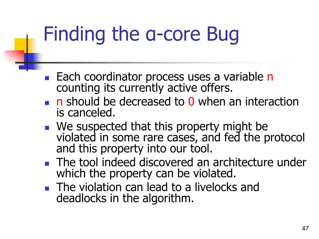 finding the core bug