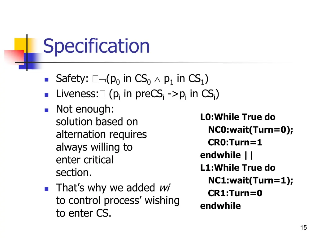 specification 1