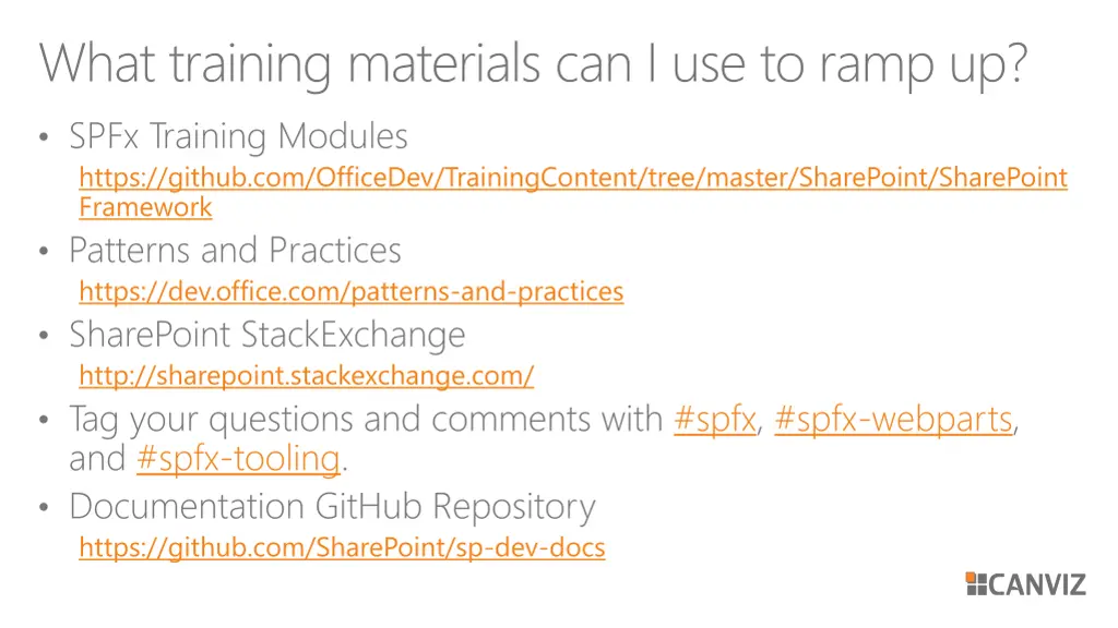 what training materials can i use to ramp up
