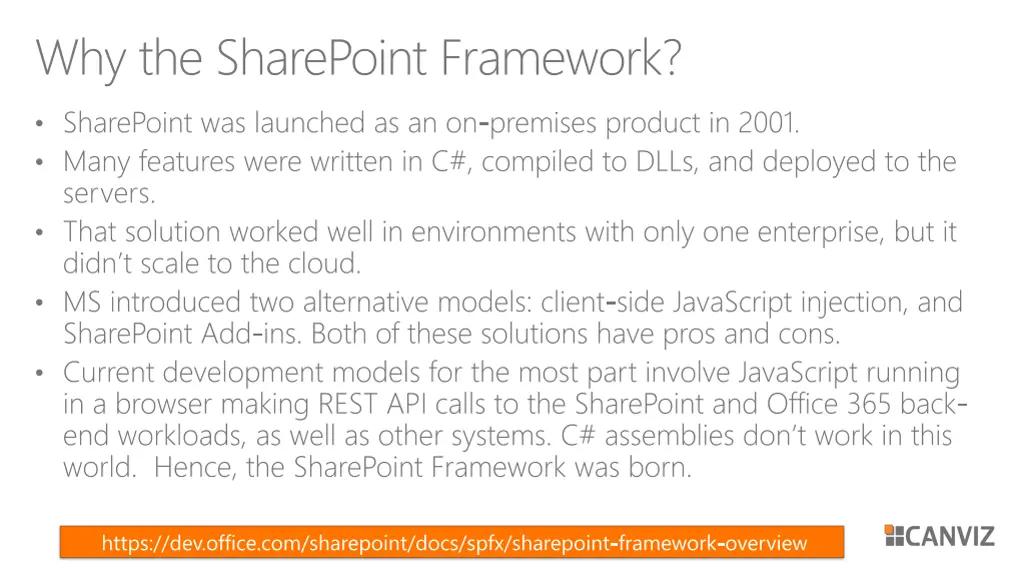 why the sharepoint framework