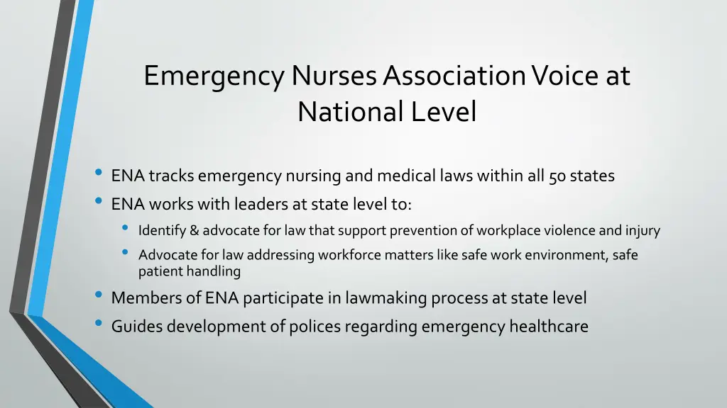 emergency nurses association voice at national