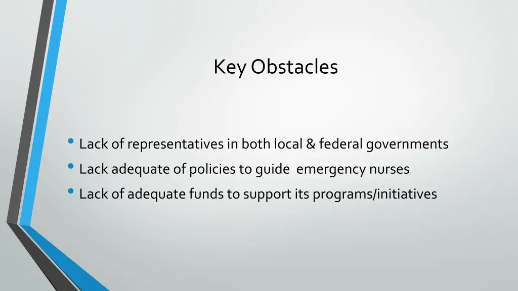 key obstacles